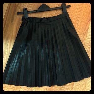 J. Crew Pleated Leather Skirt